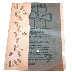 Vtg Ephemera‎ 1937 Paper Instruction Guide Great Depression Era Favor Craft